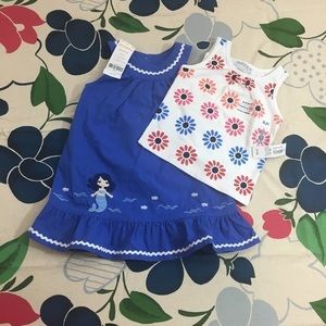 Girls Mermaid dress and flower tank top 18-24mos